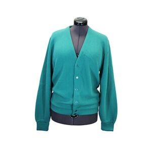 London‎ Fog Vintage Cardigan Men's L V-Neck Grandpa Button Front Cabincore Knit